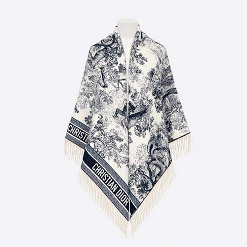 디올 캐시미어 울 피어스 블랭킷 숄 91DFI140I057 - Dior Cashmere Wool Fierce Blanket Shawl