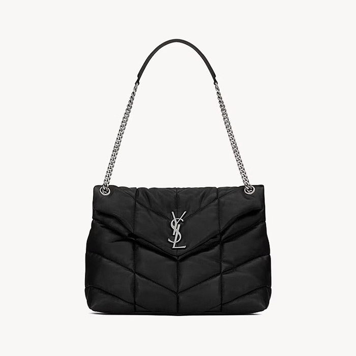 입생로랑 나파 퀼팅 가죽 소재 PUFFER 백 미디엄 블랙 5774751
